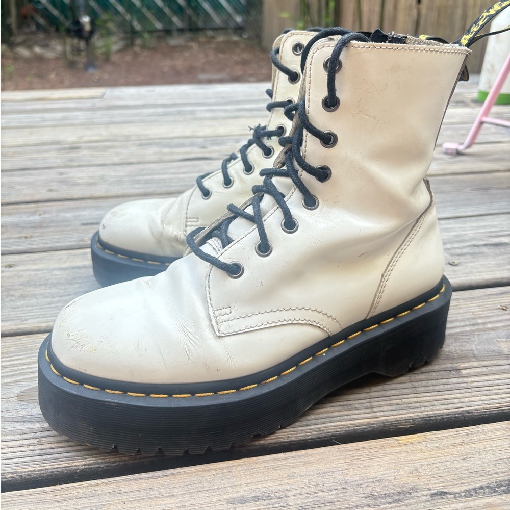 White Platform Dr. Martens Jadon Boots